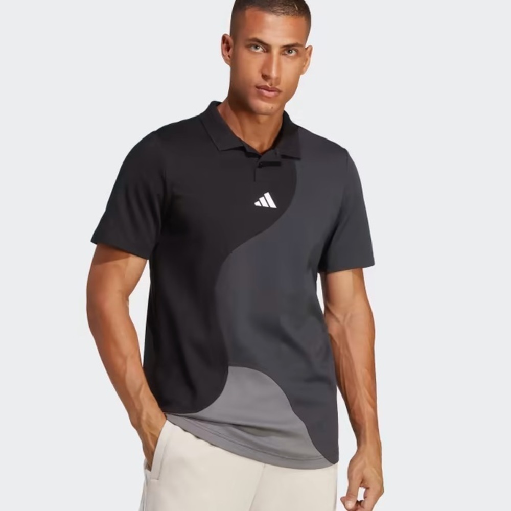 NWT Adidas CLUBHOUSE PREMIUM CLASSIC TENNIS COLORBLOCK POLO SHIRT size xl